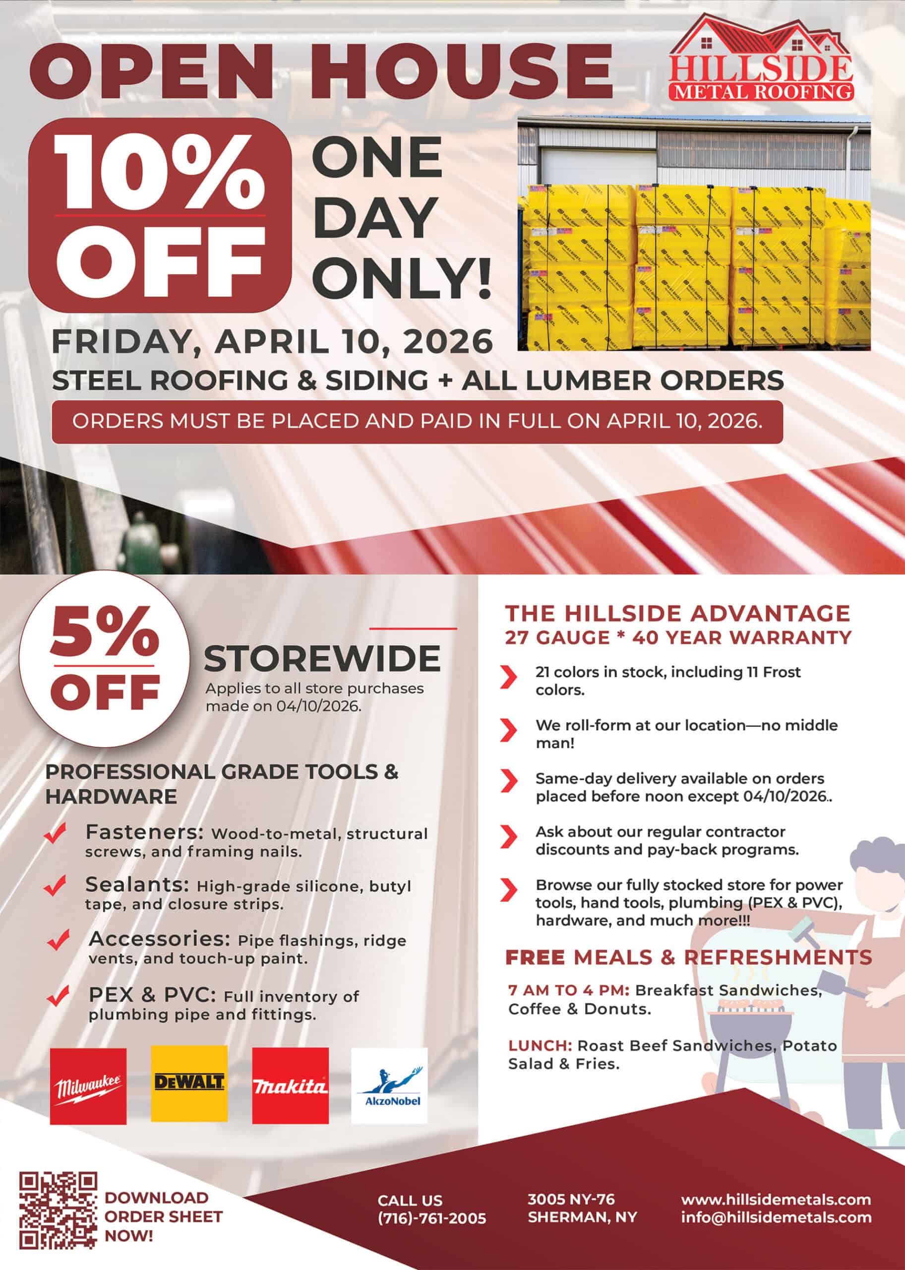 Cornerstone Metals Open House Flyer Details