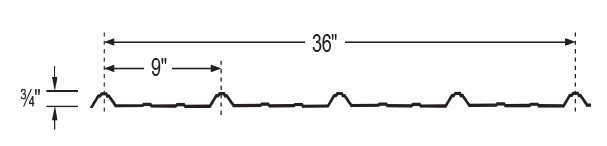 Cornerstone Metals’s standard roofing panel diagram shows the panel size and shape for easy installation.